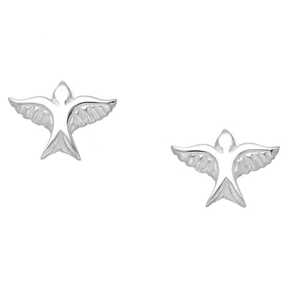 EAR IT UP - Oorbellen - Zwaluw - Vogel - Push back oorknopjes - 925 sterling zilver - 11 x 8 mm - 1 paar