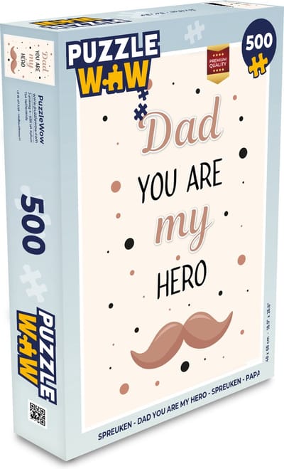 Puzzel Spreuken - Dad you are my hero - Spreuken - Papa - Legpuzzel - Puzzel 500 stukjes - Vaderdag cadeautje - Cadeau voor vader en papa