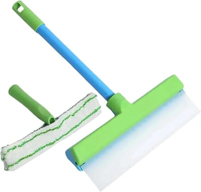Raamwisser Set - Glasreiniger Schraper - Ramen Schoonmaken - Streepvrije Afwerking - 30 cm Breed - Groen