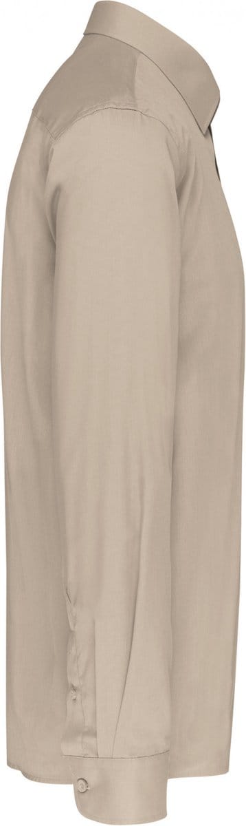 Kariban Overhemd in onderhoudsvriendelijk polykatoen-popeline heren K545 - Beige - 4XL