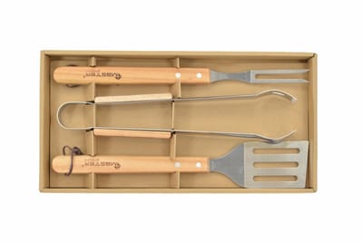 Master Grill & Party MG110 - Grillaccessoireset - 3 Stuks - RVS en Hout