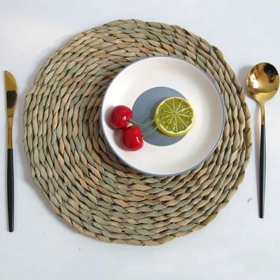 Placemats - Tafelonderleggers - Tafeldecoratie - Handgeweven natuurproduct - 50 cm - Natuurlijk