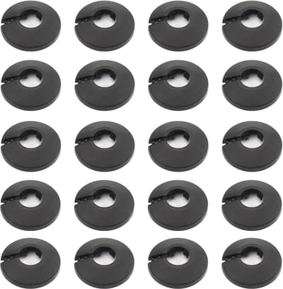 20 Stuks - Waterleiding rozet - Kraanrozet - Voor buizen Ø 16 - 17mm - Buisrozet - Radiatorrozet - Klemrozet - PP - Waterleiding krans - Verwarmingsbuis installatiemateriaal - Radiatorbuis rozet - Zwart