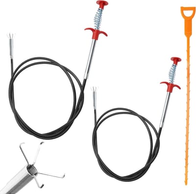 Allecta - Flexibele Klauwgrijper voor Buisreinigingsspiraal - 2 stuks - 2m en 90cm