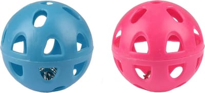 Flamingo Knaagdierspeelgoed Diwa Bal Met Bel - Speelgoed - Ø6.5 cm Blauw Pink