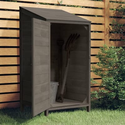 Houten Tuinkast - Gereedschapskast Buiten - Tuinspullen Opbergen - Massief Hout - 55 x 52 x 112 cm - Antraciet