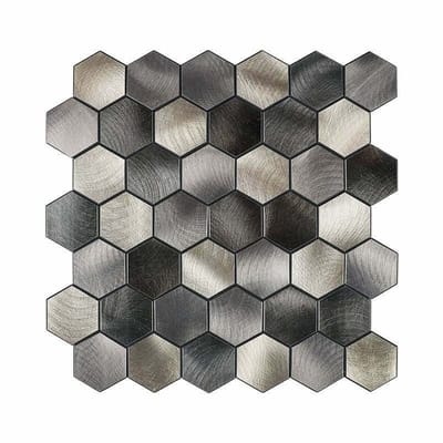 Zelfklevende Mozaïek tegels - Antraciet Goud - plaktegels - wandtegels zelfklevend -29,2x28,8x0,4cm