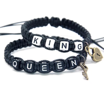 King & Queen Armband Set voor Hem en Haar - Hartje - Sleutel - Romantisch Liefdes Cadeau - Valentijnsdag - Valentijn Cadeautje voor Mannen