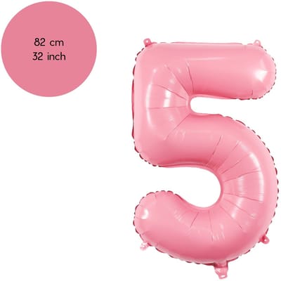 Cijfer Ballonnen - Nummer 5 - Roze - 82 cm - Helium Ballon - Fienosa- Leeftijd verjaardag - Verjaardagsballon - Verjaardag