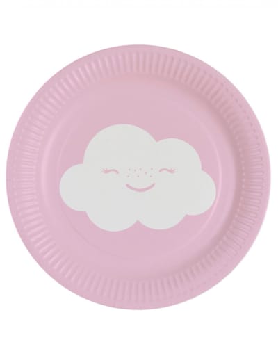 RIETHMULLER - 8 kleine iriserende wolk kartonnen bordjes 18 cm voor dessert
