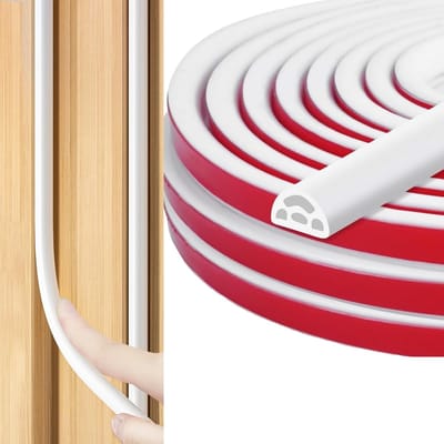 BRENZOOS- Deurrubber Waterdicht - Deur/raamafdichting - Geluidsisolatie - Siliconen - Zelfklevend - Eenvoudig te installeren - 6 m lengte - Deurrubberstrip