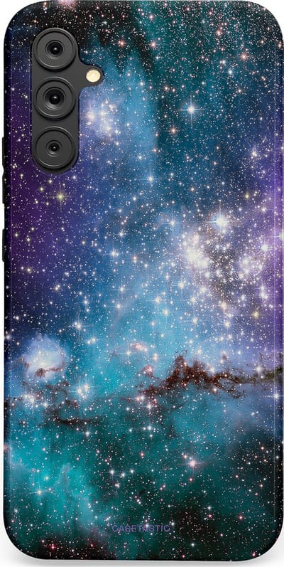 Casetastic Hoesje Geschikt voor Samsung A34 (5G) - Stijlvolle Beschermende Duo-layer Case - Nebula nachtdroom