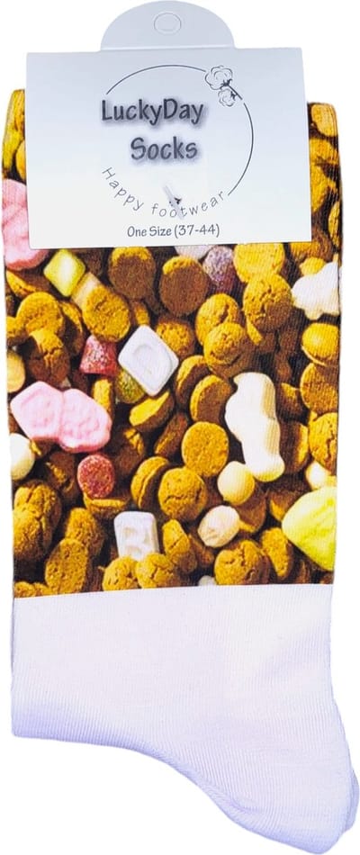 Sinterklaas sokken - Sokken Sinterklaas cadeau - Pepernoten - 5 december - Sinterklaas kadootje - Schoen cadeau - Pakjes avond - Grappige cadeau - December cadeau - December kadootje - LuckyDay Socks - Maat 37-44