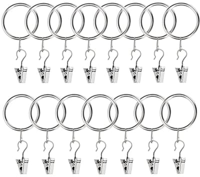 Gordijnroede Ring Clips - 15 Stuks - 32mm Oogjes Gordijnringen - Douchegordijn Haak Clips - Licht Hangers Draad Houders