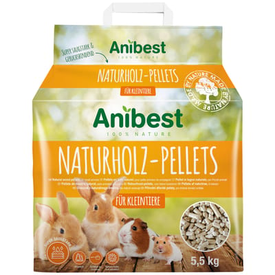 10 l (5,5 kg) Anibest Natuurlijke Houtkorrels Kattenbakvulling
