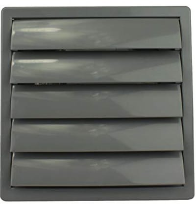 Weerbestendig ventilatierooster met lamellen 170 x 170 mm Ø 150 mm