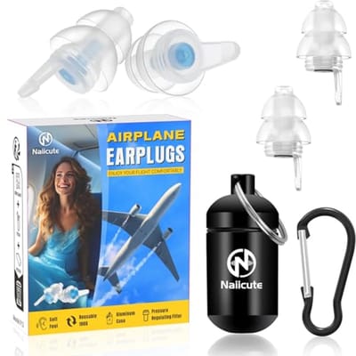 Oordoppen Vliegtuig - Drukregulerend - Comfortabel Reizen - Geluidsdemping 25dB - 2 Paar - Transparant