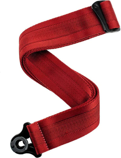 D'Addario 50BAL11 Auto-Lock Guitar Strap (Blood Red) - Gitaarband