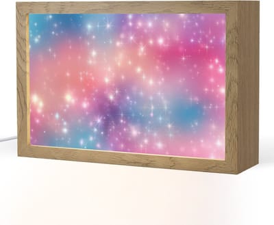 Nachtlampje 30x20 cm - Kinder lampje - Sterren - Abstract - Kleuren - Tafellamp kinderkamer - Slaapkamer lamp - Bedlamp kinderen - Kinderlampje stopcontact - Wandlamp babykamer - Nachtlampjes