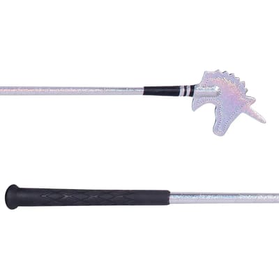 QHP - Rijzweep Eenhoorn - Glitter Zilver - 65 CM