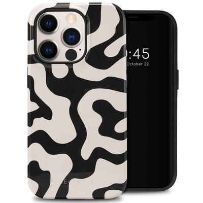 Selencia Hoesje - Geschikt voor Apple iPhone 14 Pro - Backcover - Art Wave Black