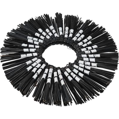 Décoration Miroir Suspendu en Paille Tissé à la Main Ornement Miroir Mural pour Salles de Bains Salons Bureaux Black White black