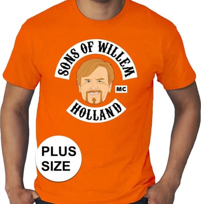 Grote maten Sons of Willem Holland oranje shirt - grote maten t-shirt - Koningsdag kleding XXXL