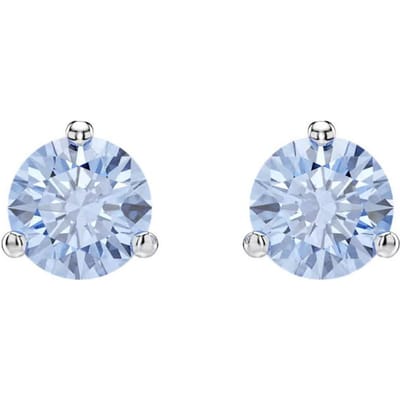 Swarovski Solitaire Ronde Blauwe Kristal Decoratie Rhodium Verguld Imitatie Kristal Oorbellen Unisex oorbellen 5717573 Box (Random Color) white