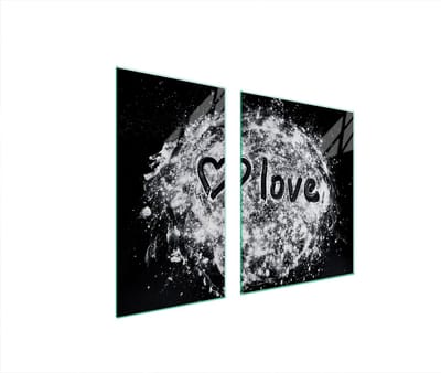 TMK ArtDeko - Glazen Beschermplaat - Hartvormig - 90x52 cm - Veelkleurig