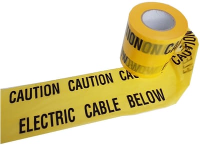 Waarschuwingstape Elektriciteit - Ondergrondse Kabel - Veiligheid Werkplaats - Opvallend Geel - 20 Meter - Geel