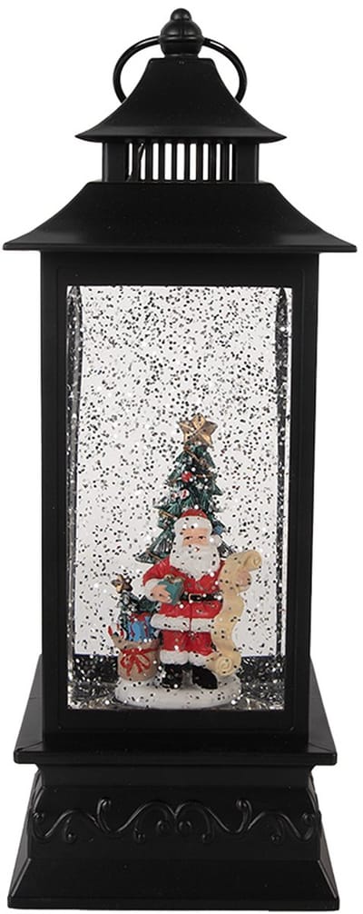 Clayre & Eef Kerstdecoratie met LED-verlichting 10x10x28 cm Zwart Kunststof