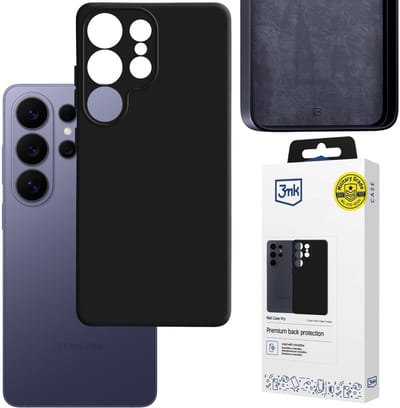 Zwart, mat hoesje voor de Samsung Galaxy S26 Ultra, stevige behuizing, bescherming voor de camera - 3mk Matt Case Pro