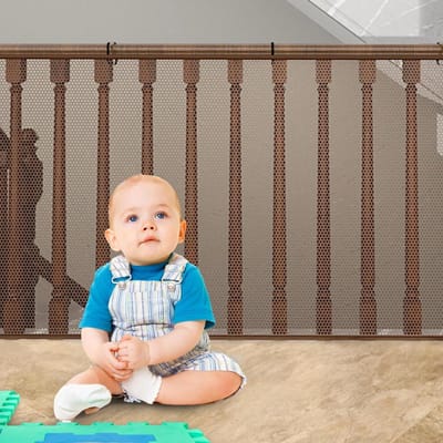 Kinderveiligheidsnet - Traphek - Valpreventie - Transparant Nylon Ontwerp - 6 x 0.9 meter - Bruin