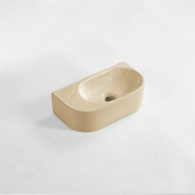 FugaFlow Eccelente Pietra Fontein - 40x22x12cm - Glad - halfrond - zonder kraangat - Keramiek - Beige mat