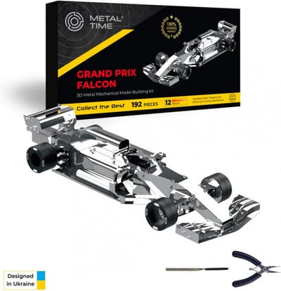 Grand Prix Falcon 3D Metalen Bouwpakket – Raceauto Modelbouw – 192 Onderdelen, 28,5 x 10,3 x 5,3 cm