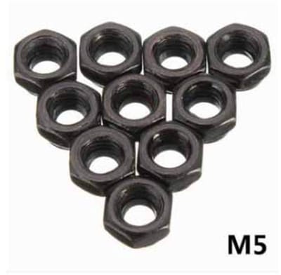 Dailygoods- Hex Moer Nylon Inzet - Zelfborgende Moer - Koolstofstaal - 10 Stuks - M2/M2.5/M3/M4/M5/M6/M8 - Schokbestendig - Borgmoer