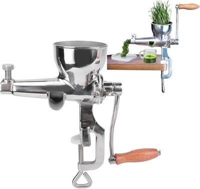 Handmatige Tarwegras Extractor van RVS, Fruitpers met Handmatige Crank voor Sinaasappel, Gember en Selderij