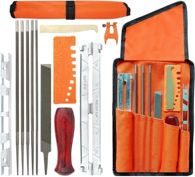 Kettingzaag Vijlenset - Slijp gereedschap - Tuinonderhoud - Robuuste constructie - 14 Delig - N.v.t.