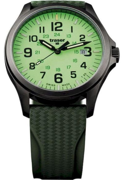 [TRASER] Montre Tracer P67 Officer Pro GunMetal Lime 107424 Homme Vert