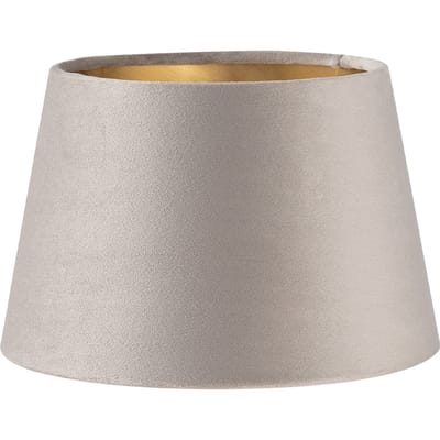 Home Sweet Home - Fluweel - Velvet Lampenkap - Conisch - Grey + goud - Luxe stijl - ø20 x 13 cm - E27 fitting - voor tafellampen - voor woonkamer