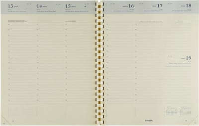 Brepols bureau agenda vulling 2026 - CONCORDE [0.240] - VULLING - 1 week op 2 pagina's - Weekoverzicht - Gespiraleerd - Navulling - 21 x 27 cm