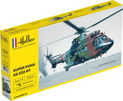 Heller Modelbouwpakket Helikopters - 80367 Super Puma AS 332 M1 - Franse Transporthelikopter Plastic - 1:72 - Modelbouw
