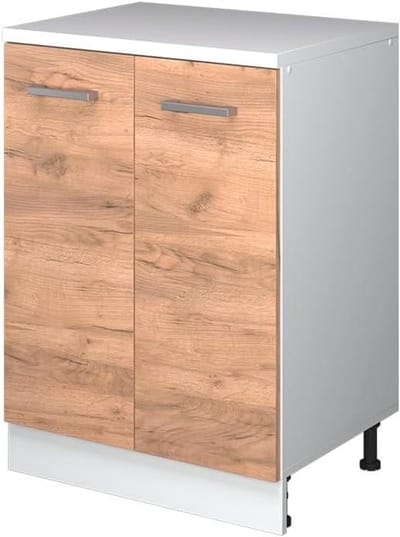 Keukenkast Schuine Wand - Opbergkast Keuken - Ruimte Optimaliseren - Verbindingskast - 60 cm Breed - Goudkleurig Eiken