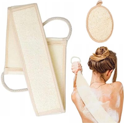 2 Stuks Achterrubber voor Douche, Exfoliatie met Bamboevezels, Scrubber en Massagehandschoen voor Dode Huid Verwijderen en Verbeteren van Bloedcirculatie
