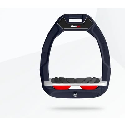 Veiligheids stijgbeugels Paardrijden Hellende Grip Blauw/Grijs/Rood Flex-On Safe-On