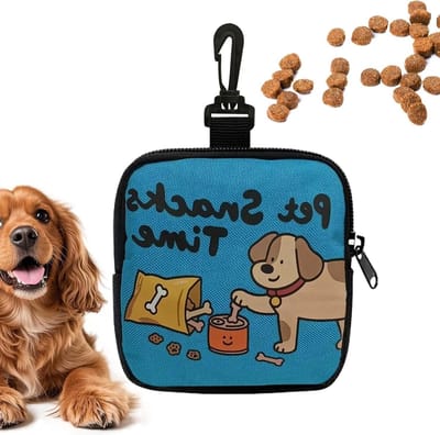 Hondensnack Tas - Honden Treat Pouch - Hondentraining - Snelle Toegang - 10 x 10 x 2 cm - Grijs