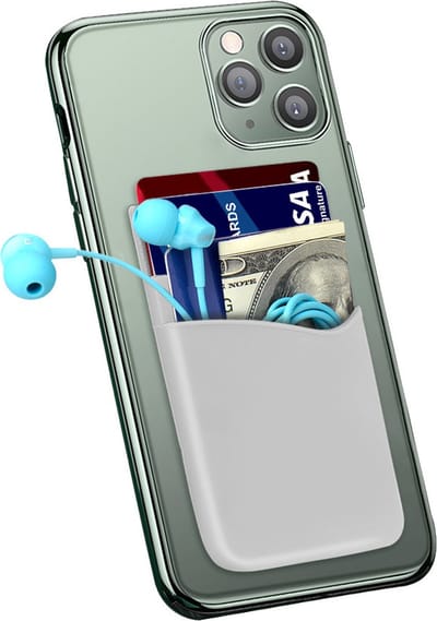 Pasjeshouder Voor Smartphone I Creditcardhouder I Kaarthouder I Opplakbare Pasjeshouder I Rekbaar I 2 Vakken I 4 Pasjes I Grijs