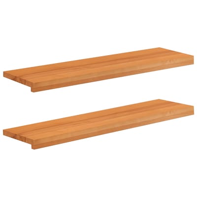 vidaXL - Raamprofielen - 2 - st - Lichtbruin - 90 - x - 25 - x - 2 - cm - Massief - beukenhout