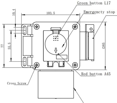 Combi machineschakelaar met noodstop en transparante siliconen hoes 220V