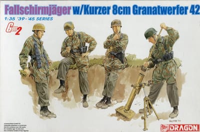 Dragon Modelbouwpakket Militaire voertuigen - 6373 Fallschirmjager w/Kurzer 8cm Granatwerfer4 Plastic - 1:35 - Modelbouw